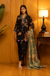 Unstitched Linen Muzlin 3 Piece Suit