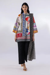Stitched Mahay Lawn Shirt + Dupatta
