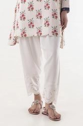Stitched Embroidered Linen Skinny Shalwar