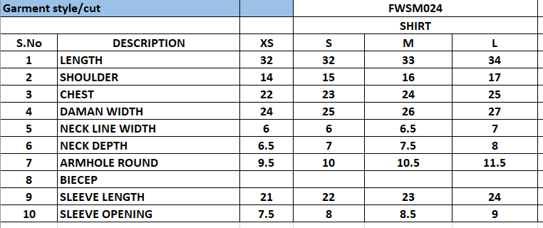 Size Chart