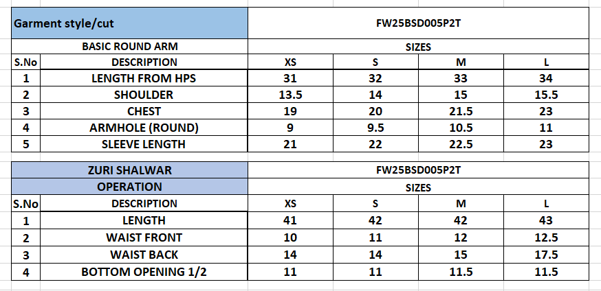 Size Chart
