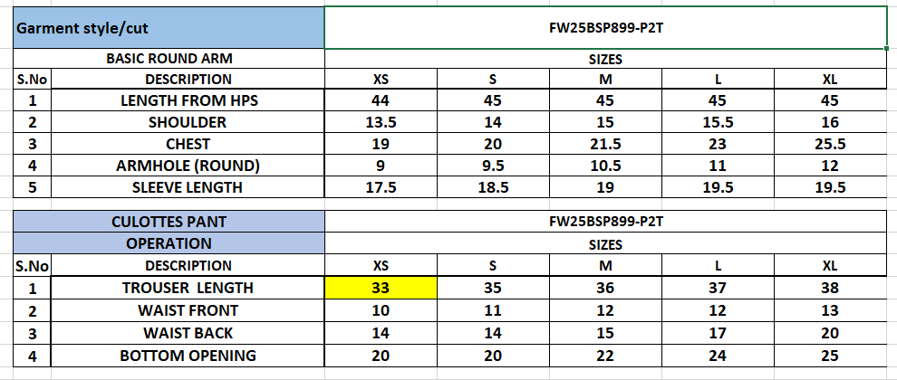 Size Chart