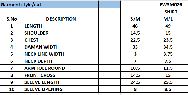 Size Chart