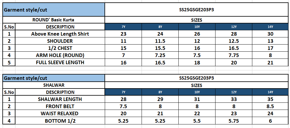 Size Chart