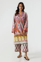 Stitched Basic Printed Shirt + Culotte