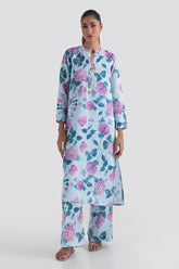 Stitched Basic Jacquard Printed Shirt + Bottom