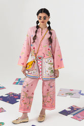 Stitched Printed Khaddar Shirt + Culotte