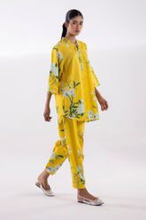 Stitched Printed Jacquard Shirt + Bottom