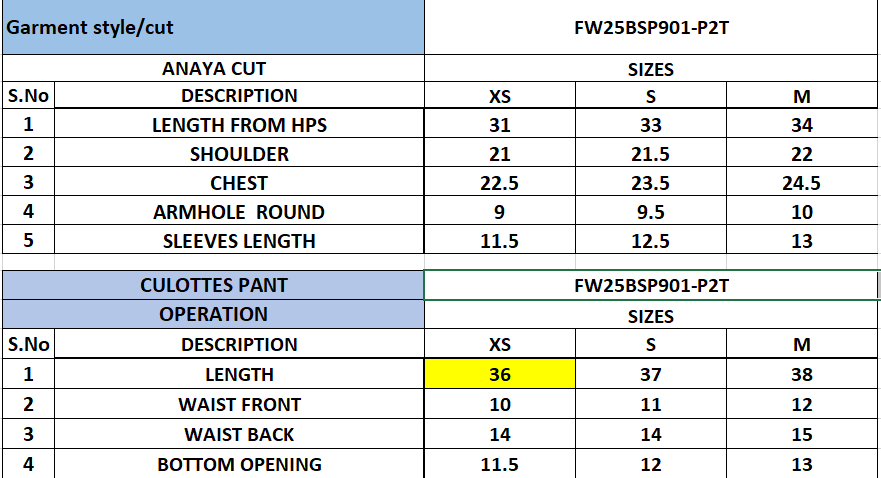 Size Chart