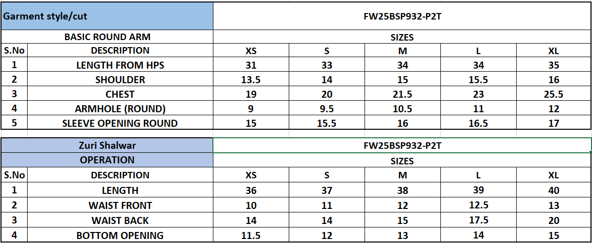 Size Chart