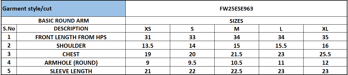 Size Chart