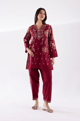 Stitched Embroidered Khaddar Shirt + Shalwar
