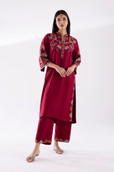 Stitched Dobby Viscose Embroidered + Bottom