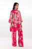 Stitched Printed Satin Shirt + Boot Pants