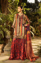 Stitched Embroidered Satin Suit