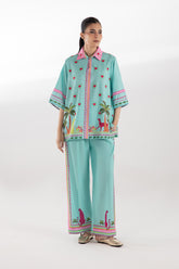 Stitched Printed Lawn West Shirt + Culotte