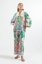 Stitched Printed Resort Jacket and Bottom