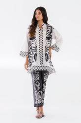 Stitched Printed Slub Shirt+ Culotte