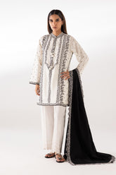 Stitched Embroidered Lawn Shirt + Dupatta
