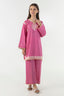 Stitched Kids Pink Embroidered Shirt + Culotte