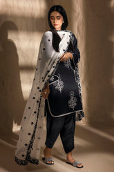 Stitched Black Embroidered Shirt