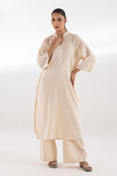 Stitched Dyed Blended Shirt + Boot Cut Pants