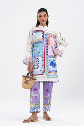 Stitched Printed Cambric Shirt + Culotte