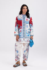 Stitched Printed Cambric Shirt + Skinny Shalwar