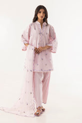 Stitched Embroidered Lawn Shirt + Shalwar + Dupatta