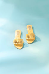 Kids Creme Floral Flats