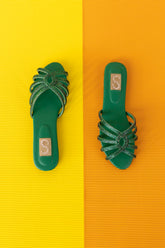 Kids Green Embellished Flats