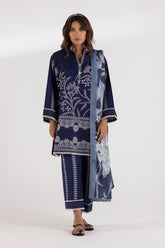 Stitched Embroidered Slub Lawn Set