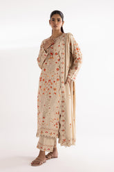 Stitched Embroidered Raw Silk Suit