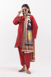 Stitched Embroidered Lawn Suit