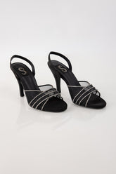 Black Embellished Heel