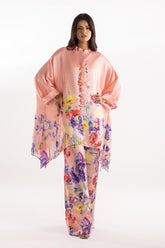 Stitched Digital Printed Satin Set