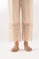 Stitched Beige Lawn Embroidered Culotte
