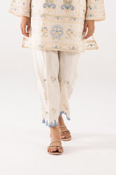 Stitched Raw Silk Embroidered Culotte