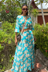 Stitched Linen Shirt + Skirt