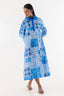 Stitched Blue Printed Dress