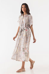 Stitched Floral Printed Dress