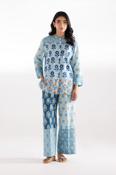 Stitched Printed Textured Wesst Shirt + Culotte