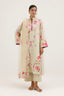 Stitched Embroidered Raw Silk Shirt+ Culotte