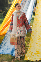 Stitched Embroidered Raw Silk Suit