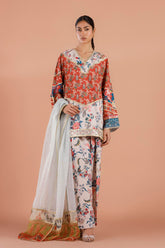 Stitched Embroidered Raw Silk Suit