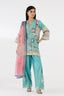Stitched Printed Raw Silk Suit