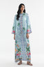 Stitched Printed Satin Kaftan