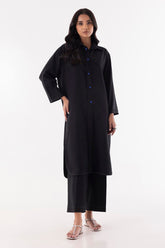 Stitched Black Printed Shirt + Culotte