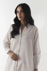 Stitched Cream Printed Shirt