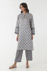 Stitched Basic Printed Shirt + Culotte